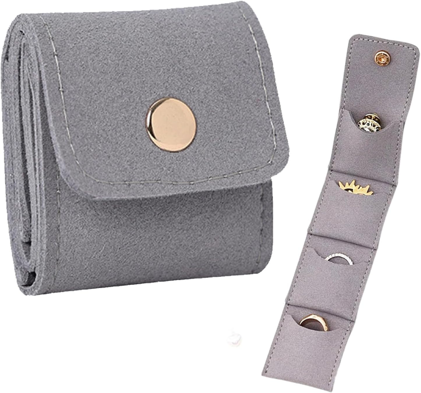 Mini Travel Jewelry Bag 2025 New Portable Foldable Faux Suede Jewelry Organizer And Storage with Buckle
