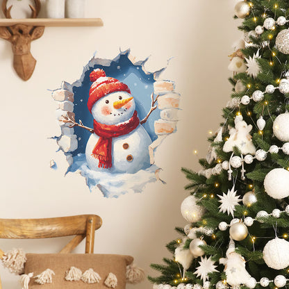 Christmas Creative Wall Sticker, Cute Santa Claus Gift Children's Bedroom Entrance Home Decoration Wall Sticker Self-adhesive Sticker