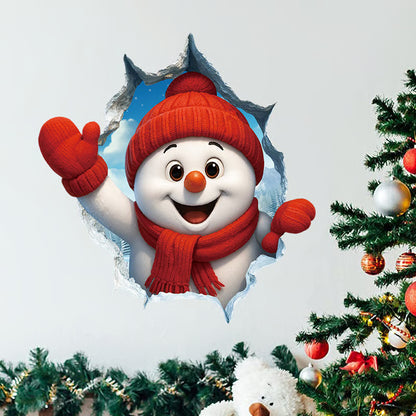 Christmas Creative Wall Sticker, Cute Santa Claus Gift Children's Bedroom Entrance Home Decoration Wall Sticker Self-adhesive Sticker