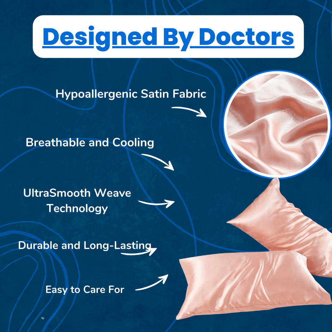 Cobio Sleep Satin Pillowcase features hypoallergenic fabric, breathable cooling, and ultra-smooth weave technology, designed by doctors.